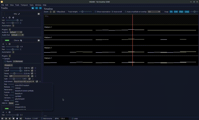 YaDAW screenshot